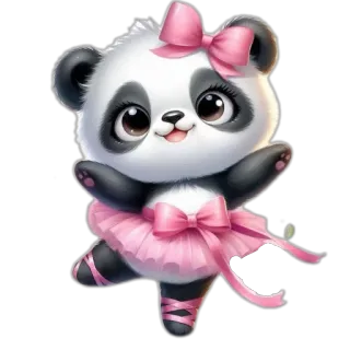 🧸 panda, lindo, ballet, bailarina, animal, pegatina, dibujos animados whatsapp sticker