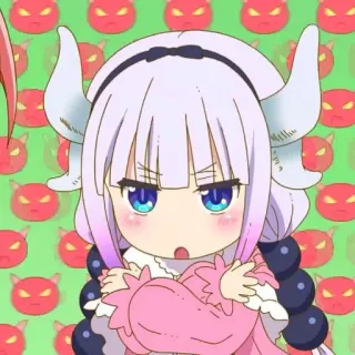 💜 Kanna Kamui Miss Kobayashi's Dragon Maid Anime, Drago, Kanna, Kawaii, Carino, Dragon Maid telegram sticker
