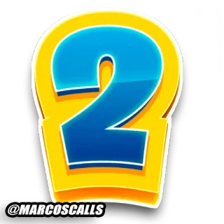 ✌️ @MARCOSCCALLS number, two, badge, sticker telegram sticker
