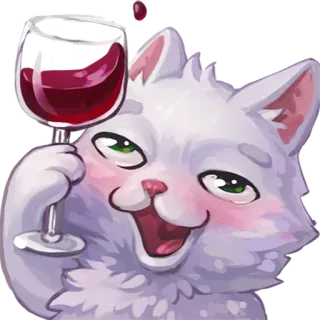 🍷 cat, wine, cheers, celebration, alcohol, drinking, toast, party telegram sticker