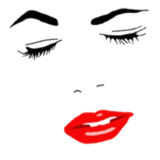 😏 ojos, pestañas, labios, maquillaje telegram sticker