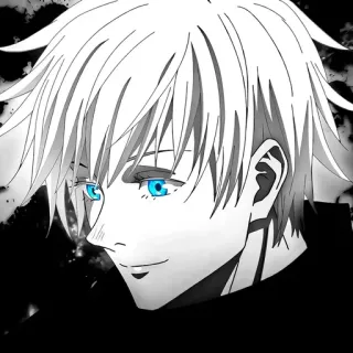💙 Satoru Gojo Jujutsu Kaisen Anime, Manga, Gojo Satoru, Jujutsu Kaisen, Personaggio, Capelli bianchi, Occhi azzurri whatsapp sticker