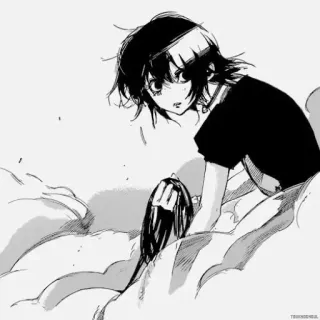 🕷 anime, manga, girl, monochrome telegram sticker