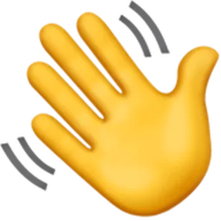 👋 손 흔들기, 손, 안녕하세요, 제스처, 이모지 telegram sticker