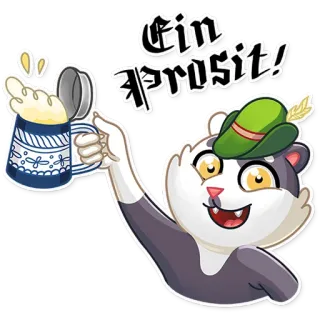 🍻 Ein Prosit! bière, santé, fête, salutations, soirée, chat, oktoberfest whatsapp sticker