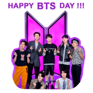 🎉 BTS HAPPY BTS DAY !!! BTS, K-pop, musica, celebrazione, gruppo, idol telegram sticker