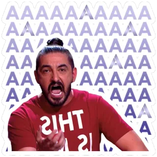 😱 THIS IS IT đàn ông, la hét, gào thét, tức giận, biểu cảm, văn bản, chính nó telegram sticker