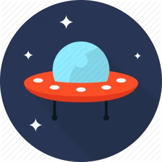 👽 ufo, spaceship, stars, outer space, alien, flying saucer telegram sticker