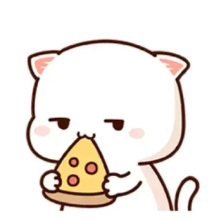 🍕 kucing, pizza, kartun, imut, makanan telegram sticker
