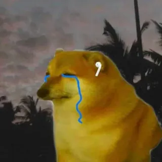 🐕 cheems doge, dog, meme, crying, cheems, headphones, sad telegram sticker