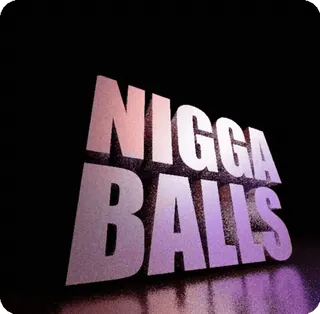 🎱 NIGGA BALLS beleidigend, text, slang, humor, eier whatsapp sticker
