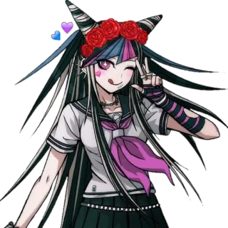 😘 Ibuki Mioda Danganronpa Anime, Mädchen, Danganronpa, Ibuki Mioda, Charakter, Blumen telegram sticker