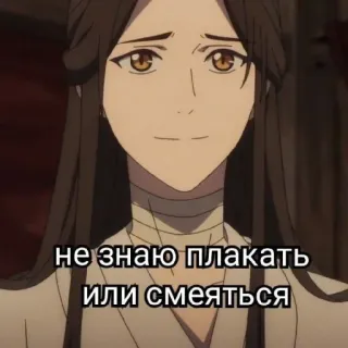 🤔 НЕ ЗНАЮ ПЛАКАТЬ ИЛИ СМЕЯТЬСЯ anime, expression, russian, man whatsapp sticker
