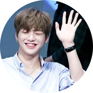 👋 kpop, idola, pria, tersenyum, melambai whatsapp sticker