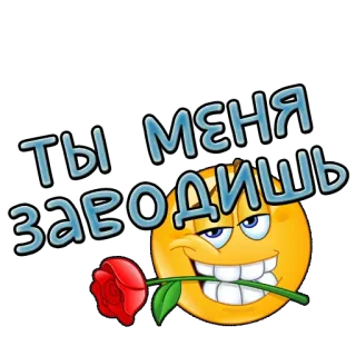 😏 Ты меня заводишь emoji, rose, love, romantic, yellow whatsapp sticker