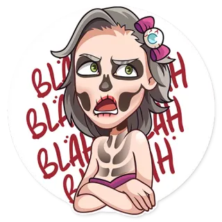 💬 BLAH BLAH ซอมบี้, สัตว์ประหลาด, ฮาโลวีน, น่ากลัว, น่าขนลุก, การ์ตูน, สยอง telegram sticker