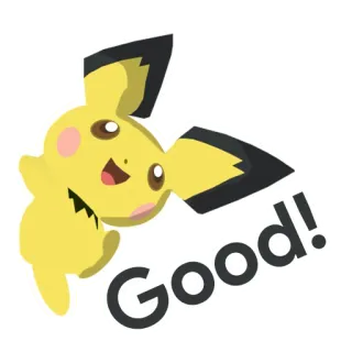 😊 Pikachu Pokemon Good! pokemon, pikachu, good, anime, cartoon telegram sticker