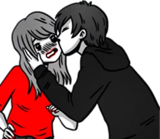 💋 Liebe, Paar, Kuss, Zuneigung, Romantik, Anime whatsapp sticker