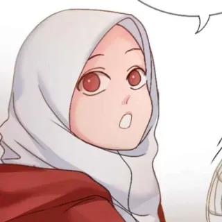 ℹ️ wanita, hijab, kerudung, islami, muslim, gadis, manga, anime telegram sticker