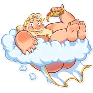 🌭 man, cloud, pizza, eating, chubby telegram sticker