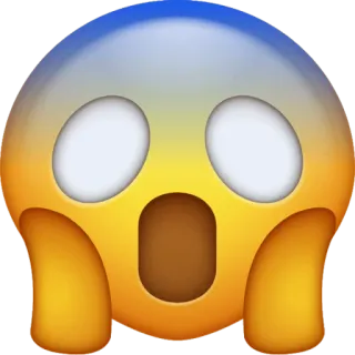 😱 emoji, face, scared, shocked, fear telegram sticker