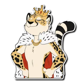👑 표범, 왕, 왕관, 털, 동물, 왕실 telegram sticker