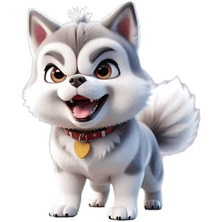 😤 Hund, Welpe, Husky, Tier, süß, Cartoon, Haustier whatsapp sticker