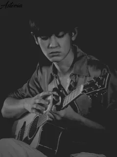 ⛓ musician, guitar, black and white, singer, music telegram sticker