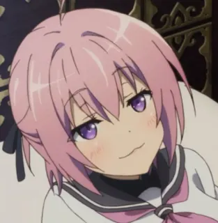 🥰 anime, girl, pink hair, smug, cute telegram sticker