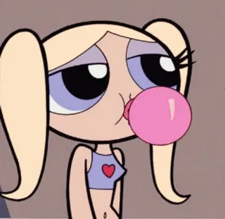 🤨 Bubbles The Powerpuff Girls мультфильм, анимированный, пузыри, Powerpuff Girls, персонаж telegram sticker