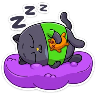 💤 ZZ cat, sleep, cute, cartoon, sticker, dream, zzz telegram sticker