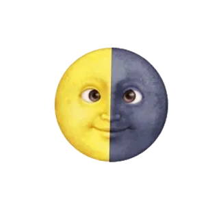 ❤️ moon, face, yellow, night, sky, emoji telegram sticker