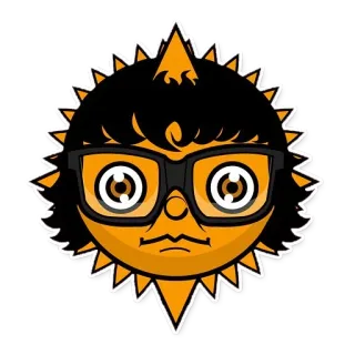🤓 태양, 얼굴, 만화, 안경 telegram sticker