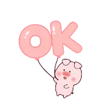 👌 OK 猪, 可爱, 好的, 同意, 批准, 是, 肯定 telegram sticker