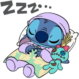 😴 Stitch ZZZ... สติทช์, นอนหลับ, การ์ตูน, ดิสนีย์, ลิโล่ แอนด์ สติทช์, น่ารัก, เอเลี่ยน, ง่วง telegram sticker