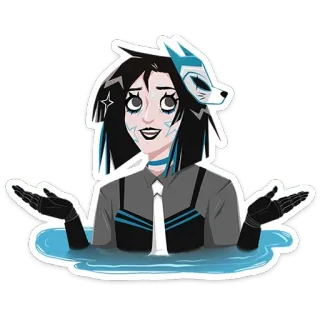 🤷‍♀️ cartoon, woman, anime, character, sticker telegram sticker