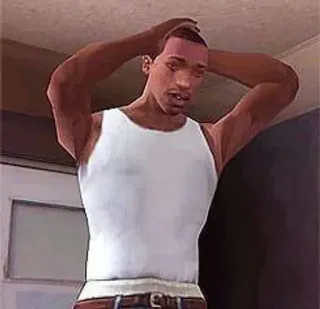 🌟 CJ Grand Theft Auto: San Andreas Videogioco, Grand Theft Auto, CJ, San Andreas telegram sticker