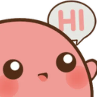 👋 HI милый, розовый, дружелюбный, приветствие, привет, каваий telegram sticker