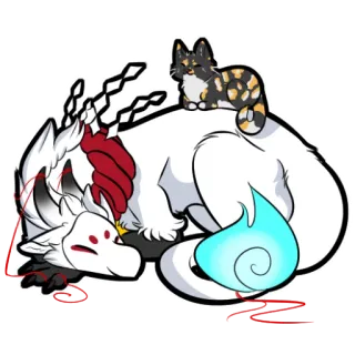 😴 dragon, chat, fantaisie, créature, animal de compagnie whatsapp sticker
