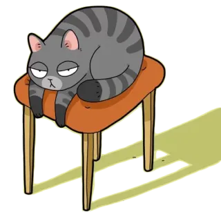😒 gato, animal, animal de estimação, móvel, desenho animado, preguiçoso, sonolento, doméstico whatsapp sticker