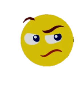 😑 อิโมจิ, ยิ้มเยาะ, สีเหลือง, การ์ตูน, ใบหน้า telegram sticker