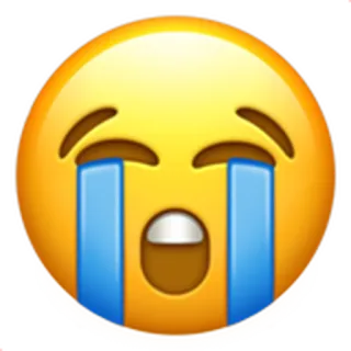 😭 울음, 이모티콘, 슬픈, 눈물 telegram sticker
