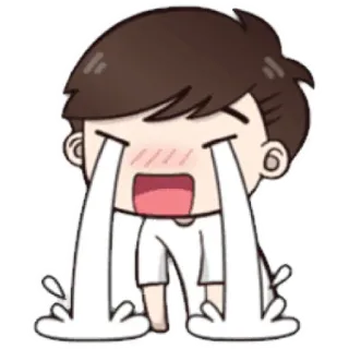 😁 pleurer, triste, émotion, larmes, dessin animé, sticker telegram sticker