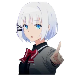 😐 Anime, Personaggio, Ragazza, Capelli bianchi, Occhi blu telegram sticker