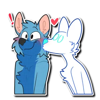 ❤️ binatang, cinta, imut, cium, kartun, anjing telegram sticker