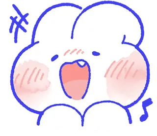 😁 Wolke, niedlich, kawaii, Cartoon, fröhlich, Emoji telegram sticker