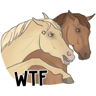 😡 WTF cavalo, animais, WTF, desenho animado, engraçado, bravo telegram sticker