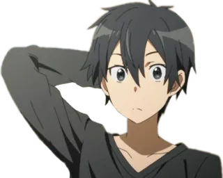 😐 Kirito Sword Art Online Anime, Manga, Personnage, Kirito, Sword Art Online whatsapp sticker