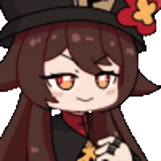 😄 Hu Tao Genshin Impact 动漫, 原神, 胡桃, 游戏, 角色, 可爱 telegram sticker