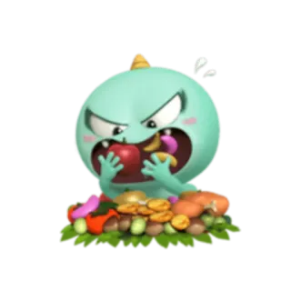 🍽 Desenho animado, Monstro, Fofo, Bravo, Fantasia, Arte digital, Adesivo telegram sticker